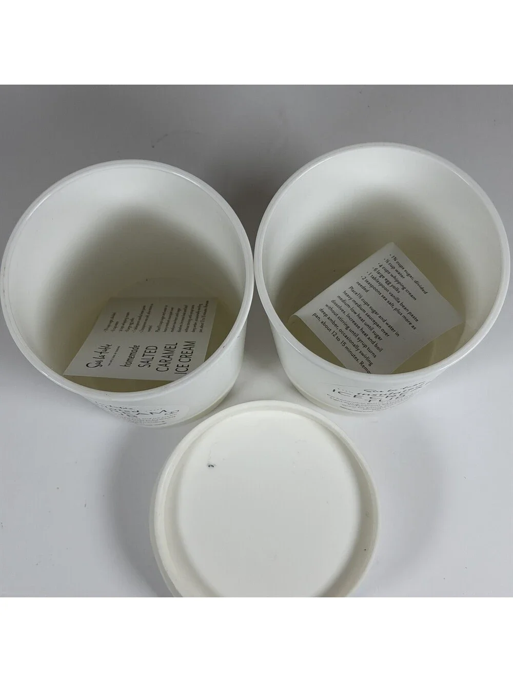 2 Sur La Table Insulated Ice Cream Tubs 1 Quart White Storage Location S-2
